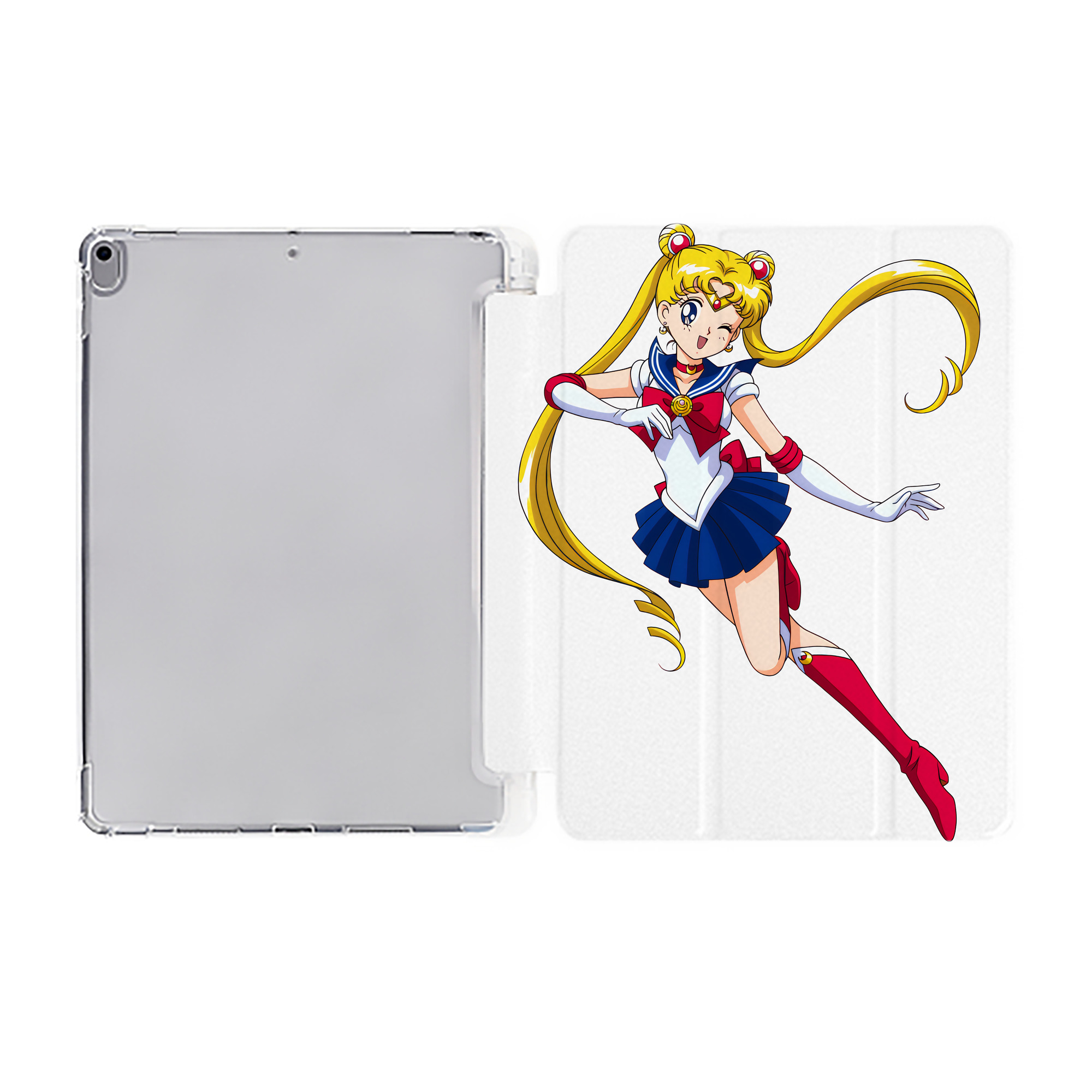 （画像用） 美少女戦士セーラームーン 月野 うさぎ つきの うさぎ Sailor Moon Tsukino Usagi IPad ケース ペン収納付き 三つ折りスタンド PUレザー×シリコン 対応機種9.5/10.5/10.9インチ